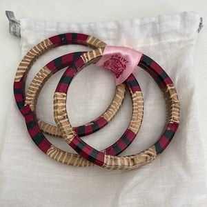 Unique Set of Three Hand-made Bangles from Jaipur, India Botique